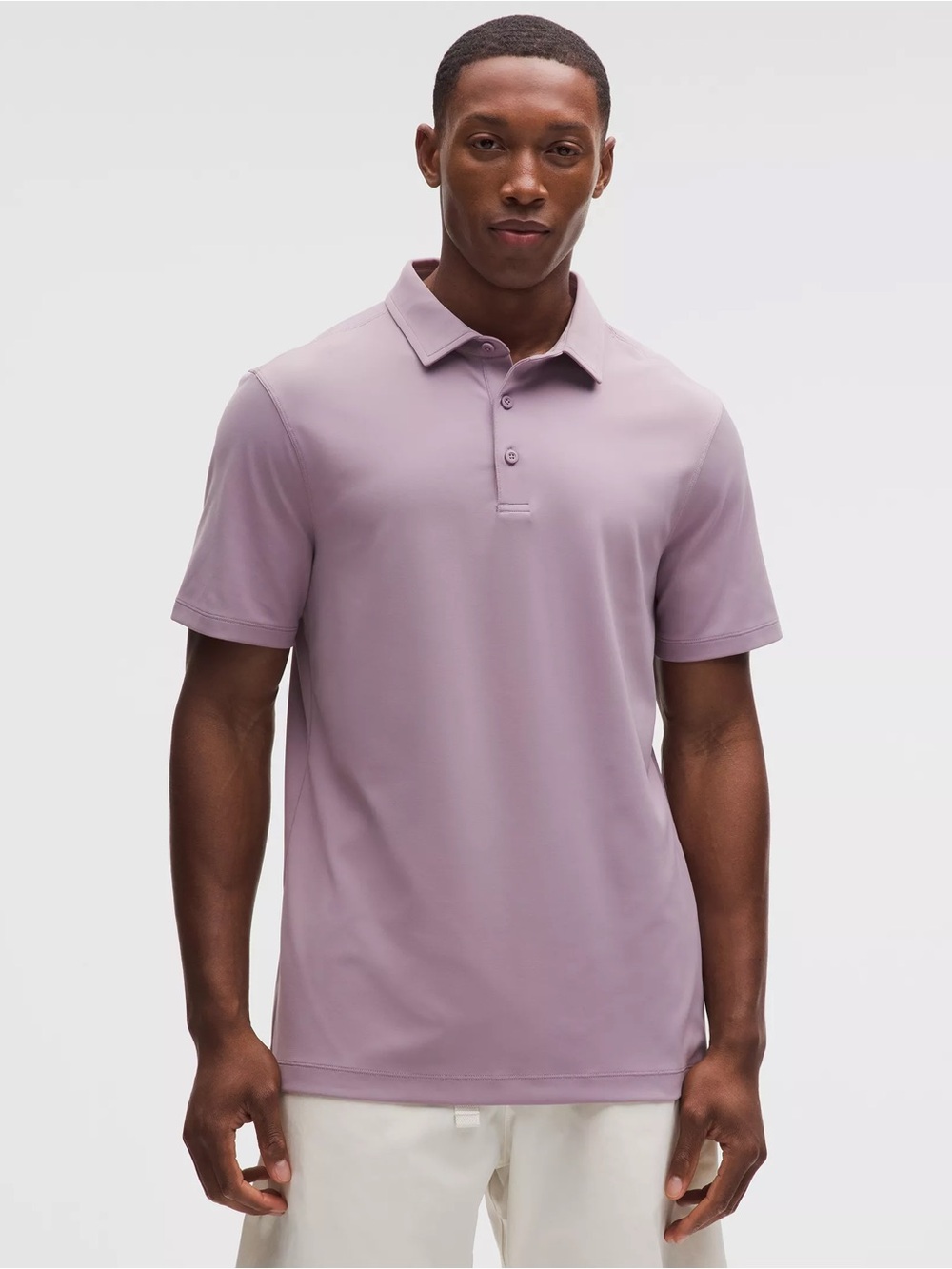 Lululemon Polo Shirt Mens Medium Purple Evolution Performance Short Sleeve
